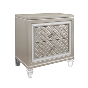 CROSS GLAM CHAMPAGNE SOLID WOOD MODERN NIGHTSTAND for HOME & HOTEL USE - Product Image 1