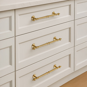 Copper Cabinet Door Handles Bar Shape Minimalist Design Durable Surface Filament Finish Cabinet Usage - Product Image 3