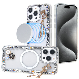 Kingsoul Luxury Diamond Glitter Magnetic Shockproof TPU+<b>PC</b> Multi Colors Phone Case for 15 Promax 17-Sam S24ultra <b>Wireless</b> - Product Image 5