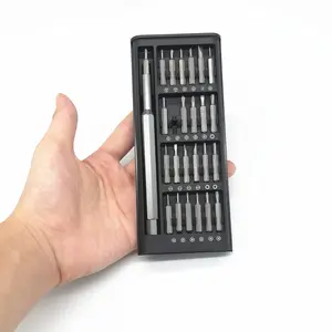 Set Alat Obeng Magnetik Mini 25 Dalam 1, untuk PC, Kacamata, Ponsel, Laptop, Jam