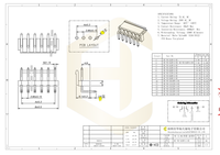 Connecteurs à sertir pour carte PCB, type HC-VH-3A2W-G, en laiton, pas de 3,96 mm, à broches courbées, indice de protection IP20, 30 V CC 1 A