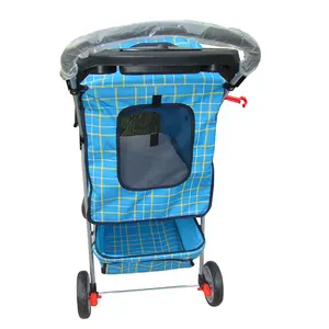 Factory Wholesale Folding Dog Cat Pet Stroller Cart 4 Wheels Dog Stroller Pet Carriers Outdoor