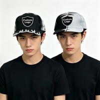 Topi Snapback Hip Hop 6 Panel Custom OEM 3D Leopard dengan Bordir Api, Topi Baseball Sporty Gorras Bordir Api