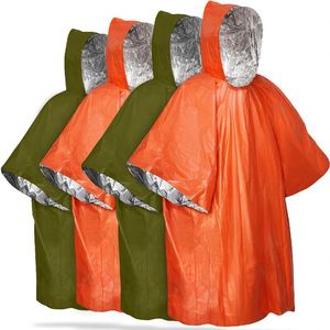 Poncho Impermeable y Transpirable de Lámina de Aluminio para Supervivencia, Chubasquero Térmico para Senderismo y Montañismo al Aire Libre - Portátil y Desechable - Product Image 1