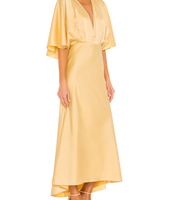 Robe en soie unie élégante et personnalisée, demi manches, couleur unie, longue, Maxi, mode, vêtements pour femmes, robes décontractées,