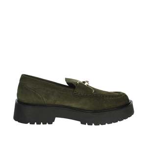 Cinzia <b>Soft</b> Women's Moccasin Verdone Flat <b>Shoes</b> Olive Green Suede Platform Loafers - Product Image 3