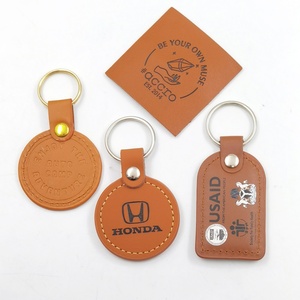 Promotional Custom Bulk Blank Sublimation Luxury Faux Genuine Pu Car Leather <b>Key</b> <b>Chain</b> Holder Custom Brand logo Leather Keychain - Product Image 3
