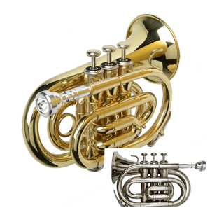 <span class=keywords><strong>Mini</strong></span> <span class=keywords><strong>Trompeta</strong></span> Profesional de Bolsillo, Tamaño Palma, Lacada en Oro, <span class=keywords><strong>Trompeta</strong></span> Corta con Tres Llaves, <span class=keywords><strong>Trompeta</strong></span> de Notas - Product Image 1
