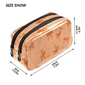 Nueva llegada: Estuche de lápices personalizado con estampado floral, bolsa de cosméticos portátil, bolsa de maquillaje acolchada personalizada, bolsa de aseo de viaje. - Product Image 4