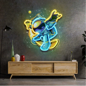 Decoración montada en la pared Led Letrero de neón Astronautas Spaceman Lighting up Sign Tienda Decoración de pared Letrero de neón Diseño de iluminación Decoración - Product Image 3