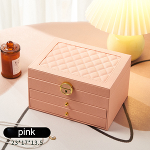 Ingrosso Logo personalizzato da viaggio per ragazze in pelle portagioie in velluto Joyero scatola di gioielli in pelle a scatto orecchino collana scatola ciondolo - Product Image 6