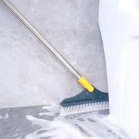 Brosse de nettoyage de piscine, salle de bain, tampon à manche Long, résistant aux fentes, cuisine, baignoire, carrelage, époussette de sol avec grattoir