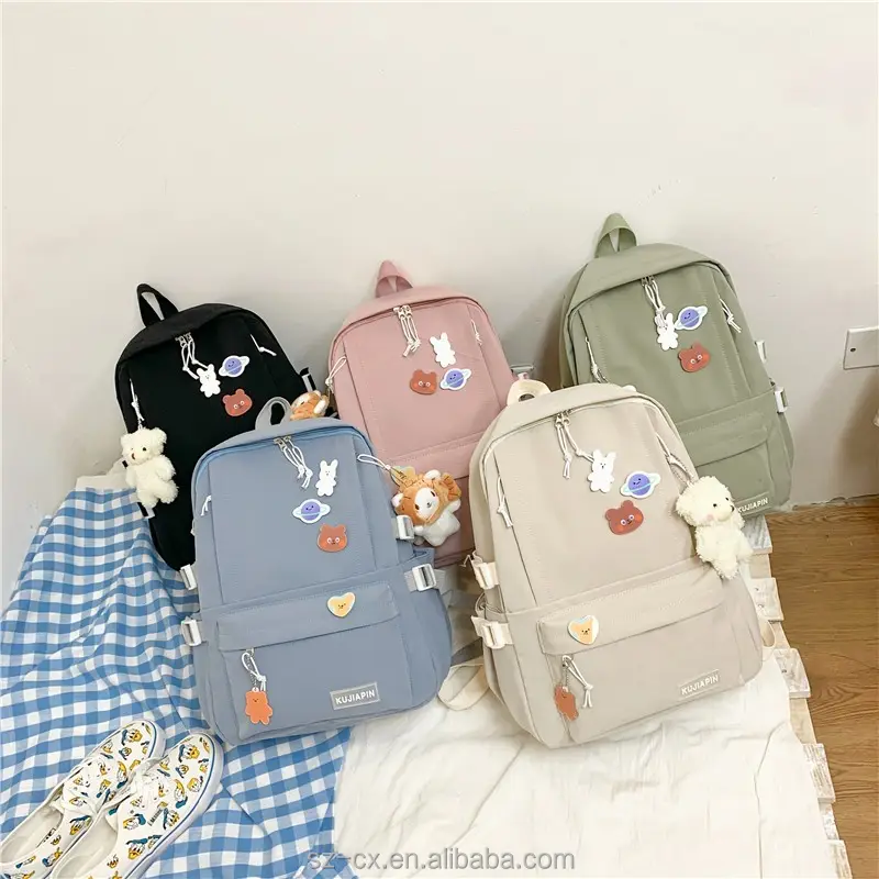 2022 fashion style simple casual travel school rucksack back pack schoolbag student nylon laptop backpack school bag for girls