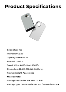 Promoción: Pendrive Metálico Giratorio USB 2.0 Negro-Rojo de 128MB-64GB, <span class=keywords><strong>Memoria</strong></span> USB Ligera de 3.5g, Perfecta para - Product Image 3