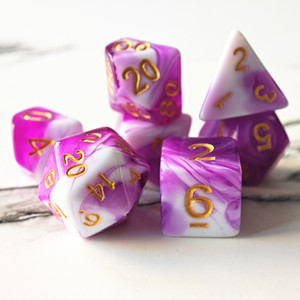 Juego de dados acrílicos de dos colores MINI PLANET TRPG Dungeons & Dragons dados acrílicos de plástico al por mayor juego de dados DND D4- D20 7 unids/<span class=keywords><strong>set</strong></span> juego - Product Image 3