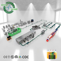 Ligne de remplissage de boissons gazeuses standard mondiale DCGF50-50-15 15000BPH, usine d'embouteillage de boissons gazeuses avec mélangeur de CO2 et traitement de l'eau par PLC