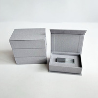 Boîte cadeau USB de mariage en lin de luxe personnalisée Couverture en lin Album photo Photos et stockage USB