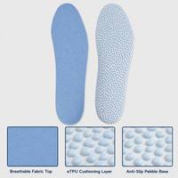 Semelles intérieures sport en mousse PU, talons souples, amorti, soutien de la voûte plantaire, anti-fatigue, absorption des chocs, tissu respirant, écologiques, confortables