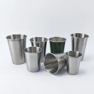 Custom Travel Shatterproof Metal Pint Drinking Cups Stainless Steel Drinking Cup For Wine Beer Juice