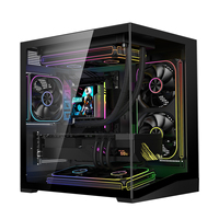 Gabinete para Computadora de Juegos MATX Ruix Iceblade 240, Nuevo Diseño, Gabinetes para PC de Escritorio con Vista Completa, Torre Media, Paneles Laterales Dobles con Ventanas