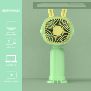 Portable Fan With Animal Ear and Belt Support Hand-held Rechargeable Handheld Fan Cute <b>USB</b> Charging <b>Mini</b> Pocket Fan - Product Image 4