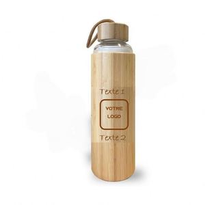 2026 <b>Hot</b> Selling 500ml Adults Hiking Gift Eco-Friendly Transparent Bio Degradable High Borosilicate Glass Tumbler Bamboo Lid - Product Image 2