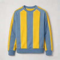 Pull à col rond pour homme, collection automne 2026, à rayures colorées, 100 % coton, coupe ample, respirant, séchage rapide, style décontracté streetwear