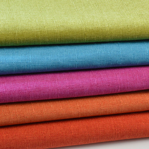 Linen Cotton Canvas Fabric Medium Weight Plain Dyed Slub Woven Breathable <b>Sofa</b> Upholstery <b>Material</b> - Product Image 1