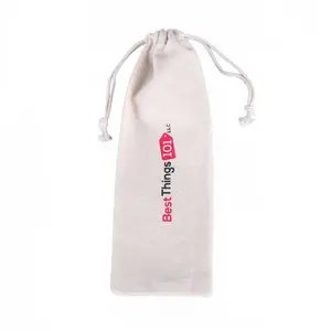 Custom durable cheap tall packaging knives and forks storage drawstring cotton sling bag with logo fabric dust bag high quality