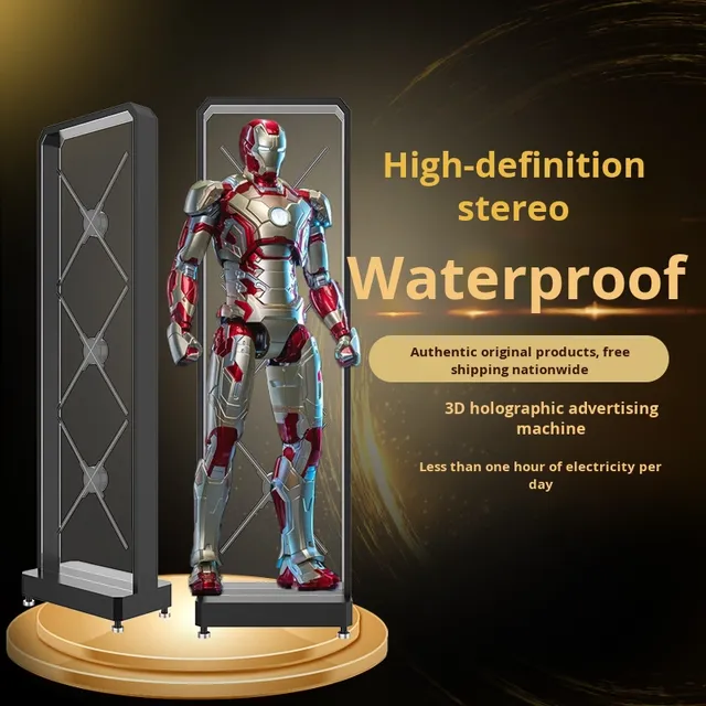 Cross-Border Popular 3D Holographic Transparent Screen New Creative Naked-Eye Aerial Projection Fan LED Hologram Equipment