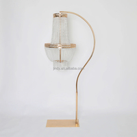Nouvelle lampe de table en cristal dorée et argentée pour événements, lustre, centre de table pour décorations de table de mariage