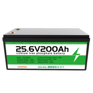 แบตเตอรี่โซลาร์เซลล์แบบชาร์จได้ 25.6V 100AH 200AH สำหรับขายส่ง ระบบจัดการแบตเตอรี่ (BMS) แบบ Deep Cycle ชนิด Solid State LiFePO4  ทนอุณหภูมิ -20-60 องศาเซลเซียส - Product Image 1