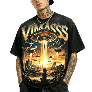 Camiseta Oversize de Algodón con Hombros Caídos, Tejido Suave y Cómodo, Corte Relajado, Estilo Urbano Diario - Product Image 2