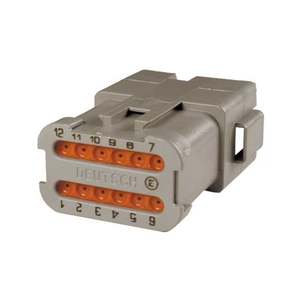 TE การเชื่อมต่อ <span class=keywords><strong>DT04</strong></span>-<span class=keywords><strong>12PA</strong></span>-<span class=keywords><strong>CE07</strong></span>ที่อยู่อาศัยสำหรับขั้วชาย, Wire-to-Wire, 12ตำแหน่ง - Product Image 1