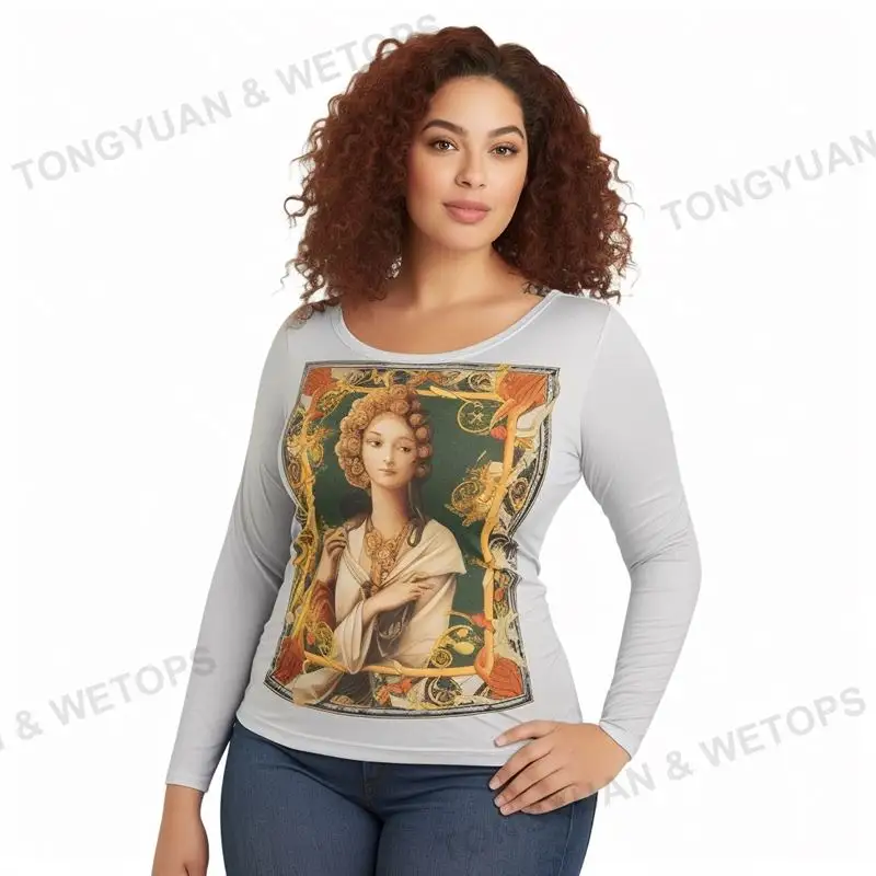 Aangepaste Kleding Fabrikanten Houden Van Mijn Erfgoed Lange Mouw Top Vrouwen Plus Size T-Shirts Lange Mouw T-Shirts