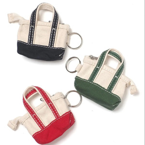 Mini tote <b>bag</b> <b>charm</b>, earphone organizer, keychain, canvas <b>bag</b>, coin purse <b>charm</b>, small canvas <b>bag</b> with zipper - Product Image 1