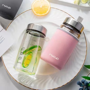 Vaso de Vidrio Minimalista para Uso Doméstico, Portátil, de Gran Capacidad, para Leche, Agua, Café, Desayuno, con Tapa y Graduaciones - Product Image 4