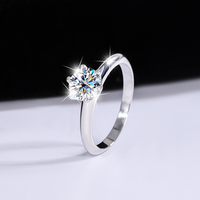 Perhiasan Mewah Cincin Tunangan Moissanite Berwarna untuk Wanita Perak Sterling S925 Cincin Pernikahan Abadi Lapisan Platinum Pt950