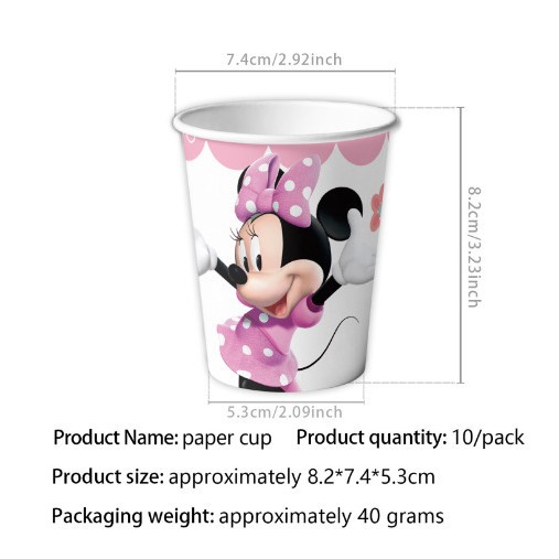 Gobelets en papier rose-10pcs