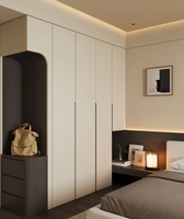 Armoire de chambre contemporaine, gain de place, écologique, avec bureau d'angle intégré, meuble de rangement sur mesure pour hôtel, école, centre commercial