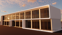 Conteneur détachable à 2 étages Bureau d'entreprise Quartier principal modulaire avec mur de verre Parc industriel