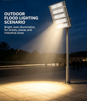 Lampadaire LED 24000LM 120lm/W IP65 en alliage d'aluminium et ABS, certifié CE, avec contrôle par capteur de mouvement SmartThings, asymétrique 6000K