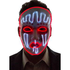 Light up Joker Mask Puppet Máscara facial pintada, azul y rojo - Product Image 6