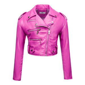Chaqueta Corta de Moda para Mujer, Ajustada, de Manga Larga, con Cierre y Cremallera, en Cuero PU de Color Sólido, Superventas - Product Image 4