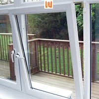 Fenêtre en PVC blanc à haut rendement énergétique, fenêtre à double vitrage à vue panoramique personnalisée, fenêtre à bascule et à rotation en PVC