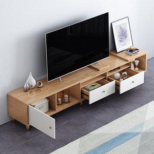 Telescopic TVキャビネット: 仕切り収納キャビネット、小さなリビングルーム用のモダンなミニマリスト家具 - Product Image 1