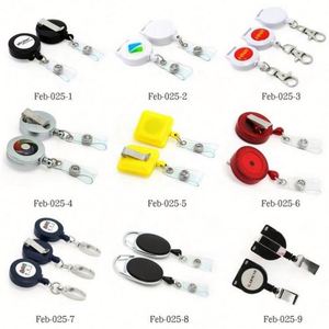 Retractable ID <b>Card</b> Badge <b>Holder</b> with Clip Round Office Name Reel for School & Medical Supplies - Product Image 2