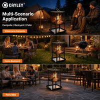 Barbecue portable d'extérieur robuste en fer, poêle à bois multi-usages pour camping, jardin et patio