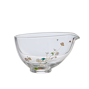 Taza de cristal con diseño de margaritas, forma de media luna, para servir té, uso para adultos - Product Image 5