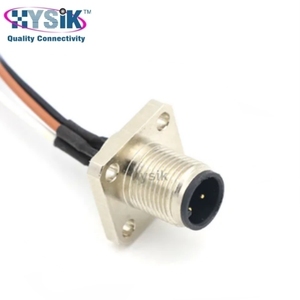ขั้วต่อแบบแผง M12 4 ขั้ว แบบ IP67 ตัวผู้ พร้อมสายพ่วงแบบ A-Coded สำหรับมอเตอร์แปรงล้างรถอัตโนมัติ - Product Image 1